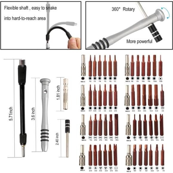 70 in 1 Precision Screwdriver Set Professional Electronics Repair Tool Kit - Picture 2 of 7